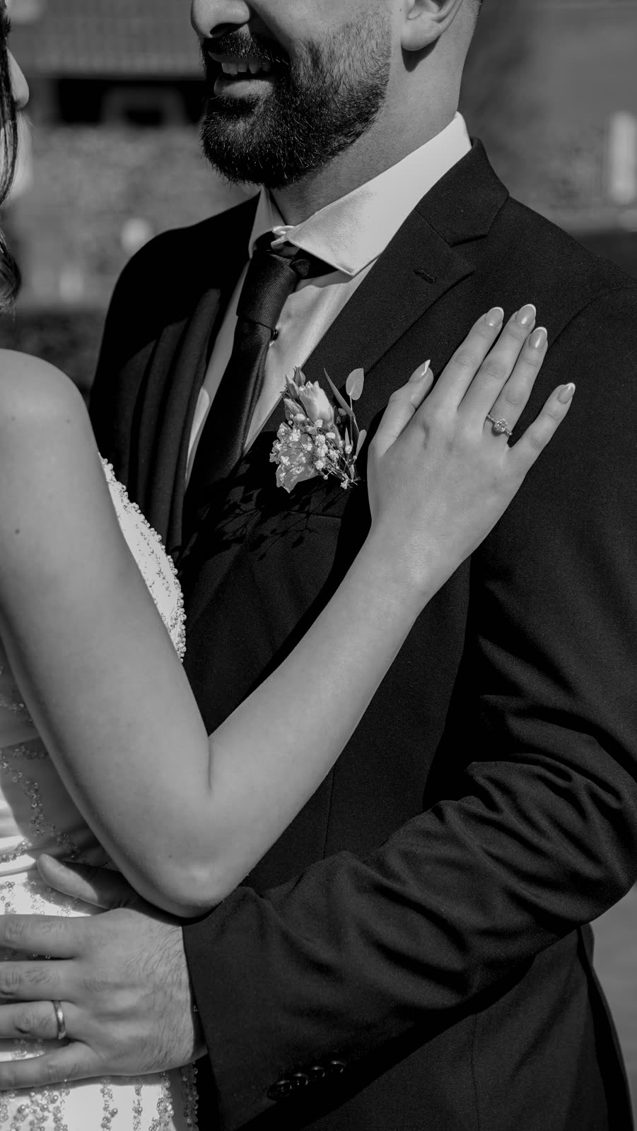 Hochzeitspaar in Schwarzweiß